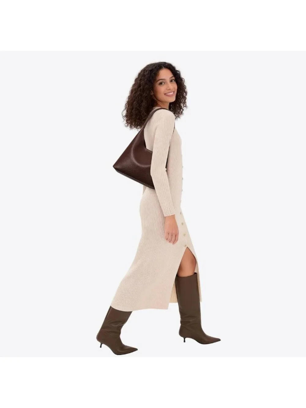 Trendy Small Slouchy Hobo Bag for Women, Soft Vegan Leather Shoulder Tote, 11